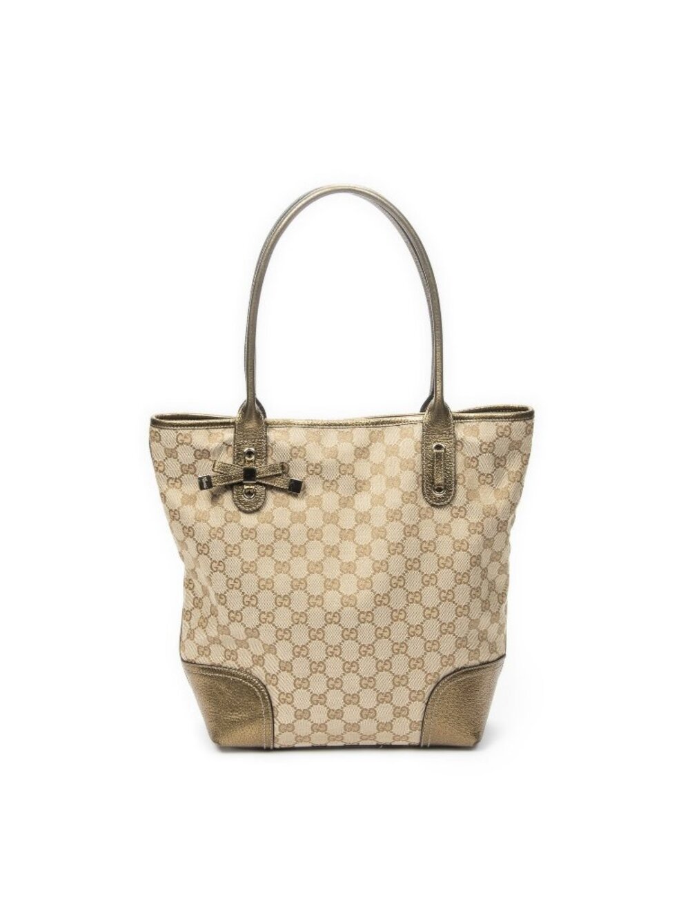 Gucci Vertical Princy Tote Bag Beige GG Canvas